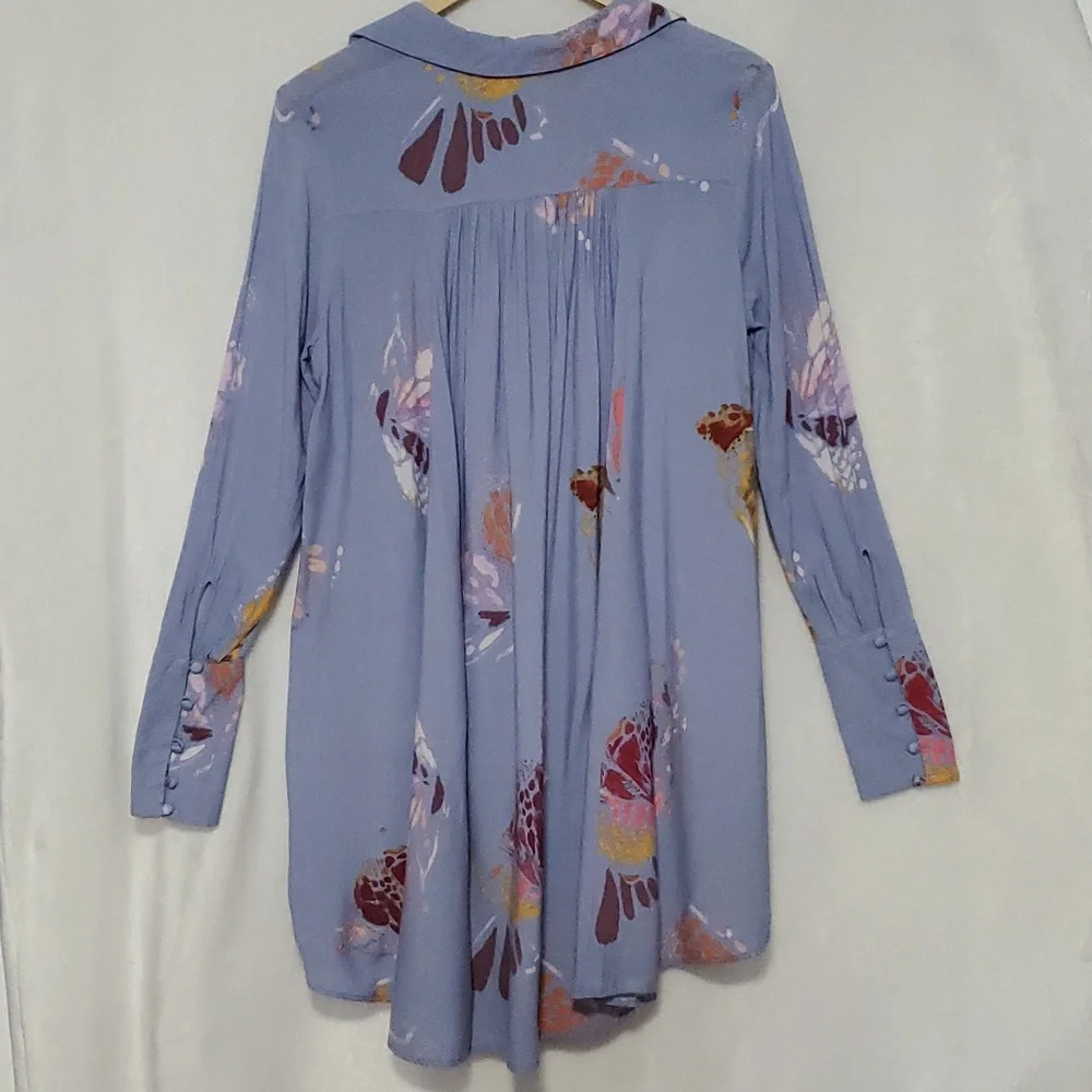 Free People Field of Butterflies High Low Tunic Top Size S